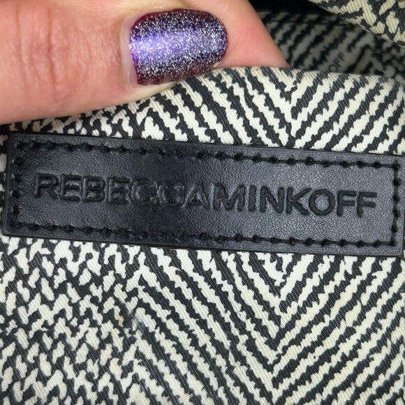 Rebecca Minkoff Perry Satchel Structured Leather Crossbody Bag Grey Taupe Handle - Picture 7 of 16